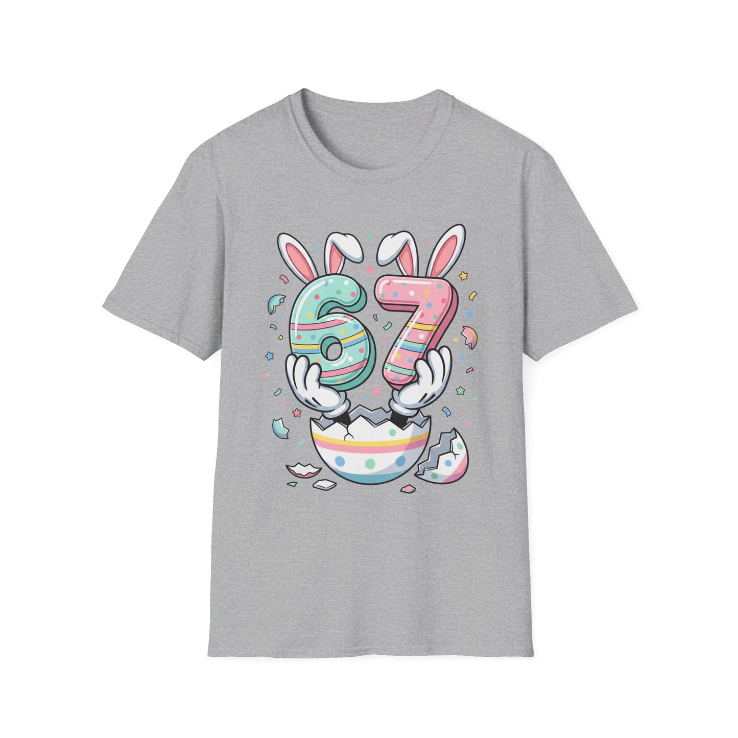 Easter 67 Bunny Numbers T-Shirt — Cute Pastel Egg Hatch Design