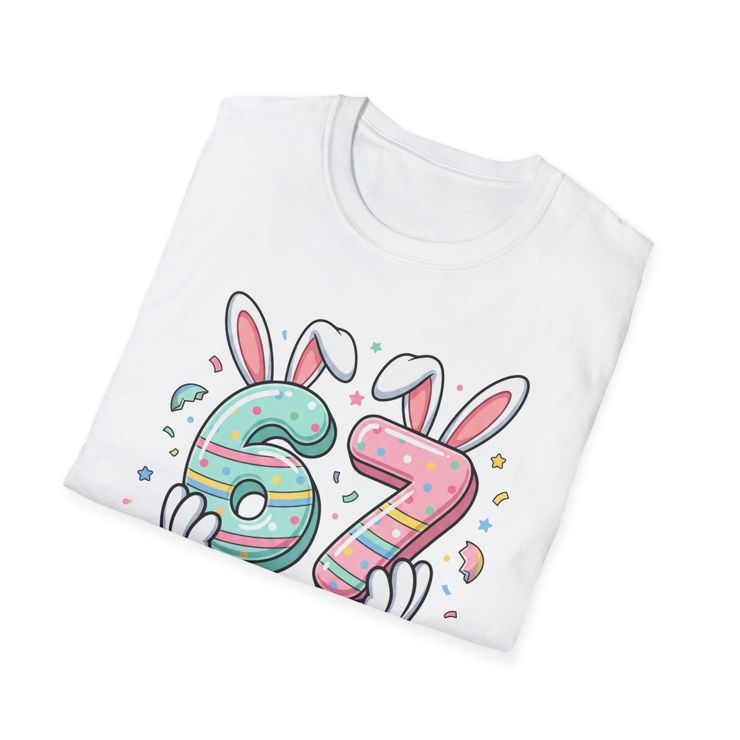 Easter 67 Bunny Numbers T-Shirt — Cute Pastel Egg Hatch Design