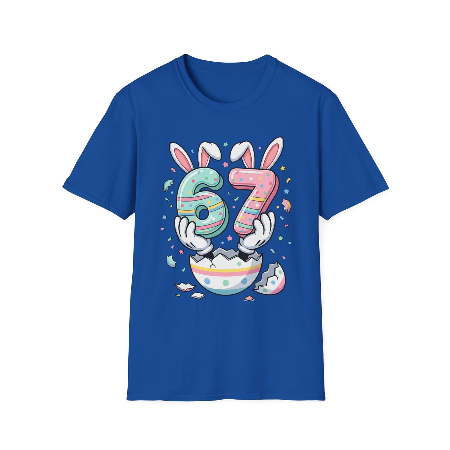 Easter 67 Bunny Numbers T-Shirt — Cute Pastel Egg Hatch Design