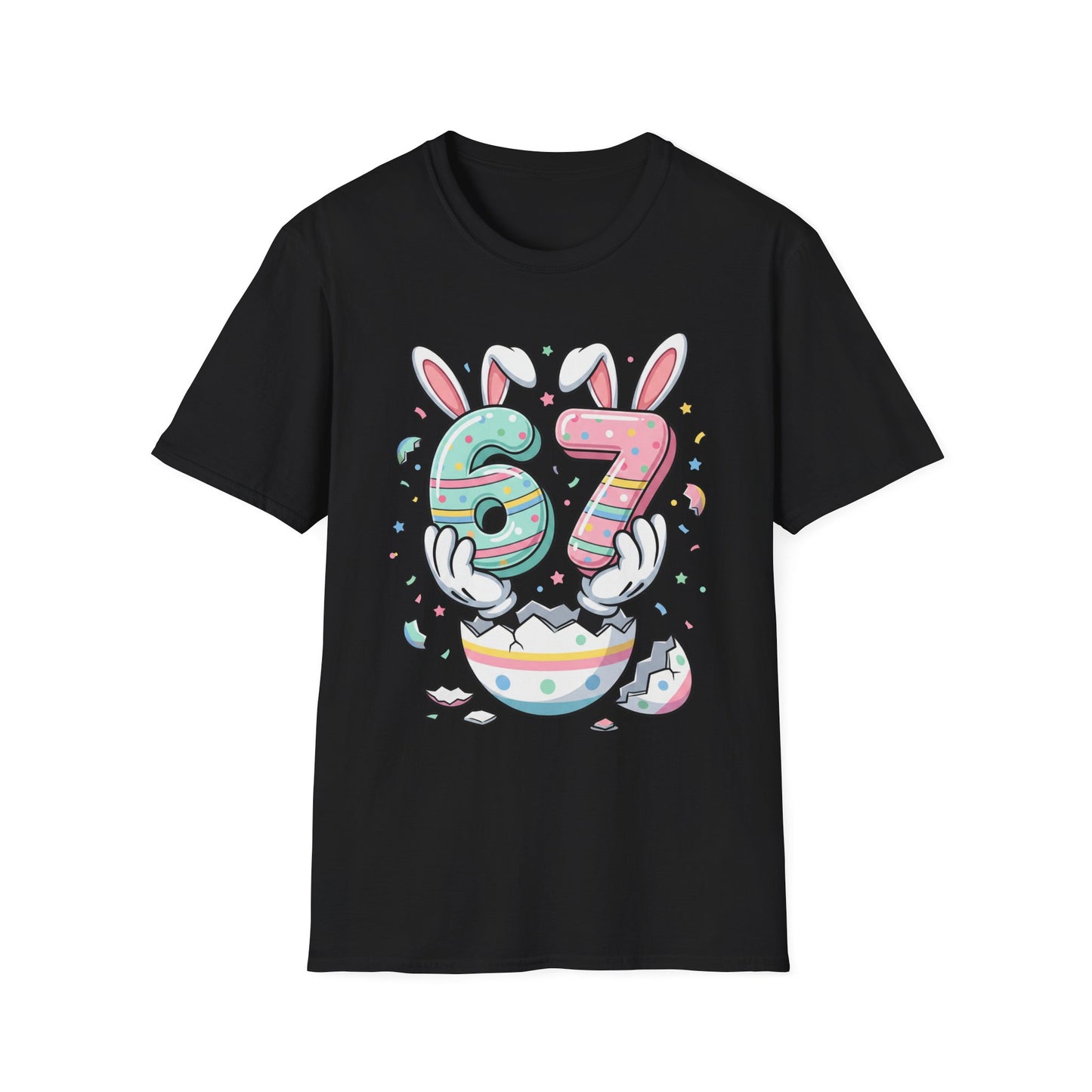 Easter 67 Bunny Numbers T-Shirt — Cute Pastel Egg Hatch Design