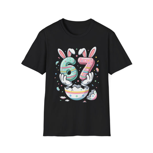 Easter 67 Bunny Numbers T-Shirt — Cute Pastel Egg Hatch Design