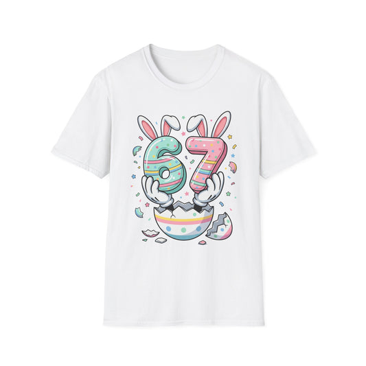 Easter 67 Bunny Numbers T-Shirt — Cute Pastel Egg Hatch Design