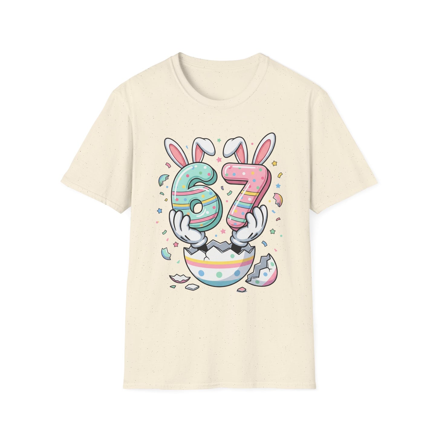 Easter 67 Bunny Numbers T-Shirt — Cute Pastel Egg Hatch Design